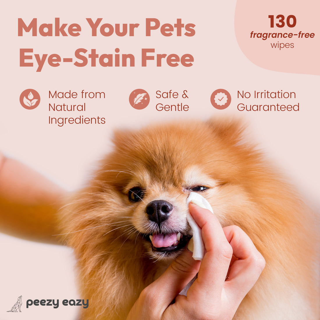 Peezy Eazy Eye Stain Cleansing Pads (130 pads)